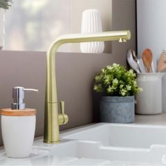 Rangemaster Conical Single Lever Monobloc Kitchen Tap - Brushed Brass - TCOSL1BB/