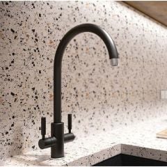 Rangemaster Intense Dual Lever Monobloc Kitchen Mixer Tap - Matt Black - TID1MB/