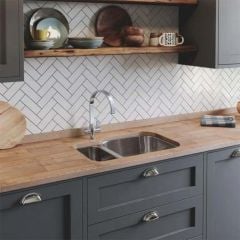 Rangemaster Atlantic Classic 1.5 Bowl Undermount Kitchen Sink - UB4015R/