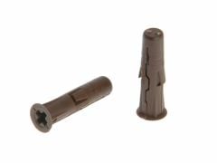 Rawlplug Brown Uno Plugs 7mm x 30mm Pack of 288 - RAW68565