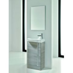 Royo Elegance Floor Standing 455mm Cloakroom Unit & Mirror Set - Sandy Grey - RO123429