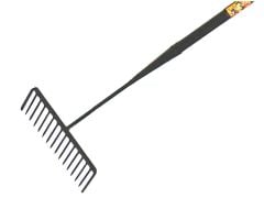 Roughneck Tarmac Rake 16 Round Teeth - Tubular Steel Shaft Handled - ROU68500