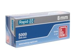 Rapid 53/8B 8mm Galvanised Staples Box 5000 - RPD538B5000