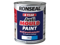 Ronseal 6 Year Anti Mould Paint White Silk 750ml - RSLAMPWS750