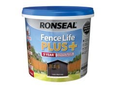Ronseal Fence Life Plus+ - 5 Litres - Tudor Black Oak - RSLFLPPCTBO5