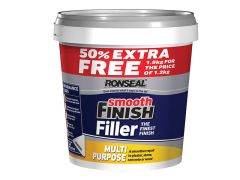 Ronseal Smooth Finish Multi Purpose Wall Filler Ready Mixed 1.2kg +50% - RSLMPRMF12VP