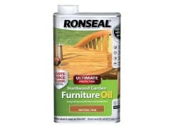 Ronseal Ultimate Protection Hardwood Garden Furniture Oil Natural Teak 1 Litre - RSLUHWGFOT1L