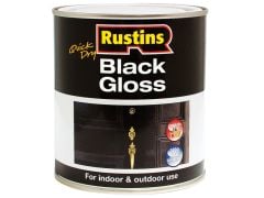 Rustins Gloss Paint Water Based Black 250ml - RUSBGWB250