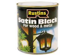 Rustins Satin Black Paint Quick Drying 250ml - RUSBS250