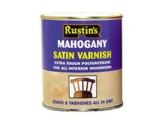 Rustins Polyurethane Varnish & Stain Satin Mahogany 500ml - RUSPVSM500