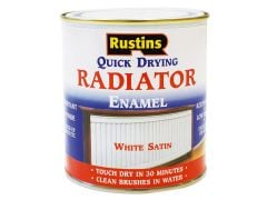 Rustins Quick Dry Radiator Enamel Paint Satin White 250ml - RUSQDRES250