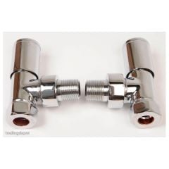 Modern Pair Chrome Angle Rad Valves 15mm