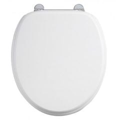 Burlington Soft Close Toilet Seat & Cover with Chrome Hinges - Gloss White - S18