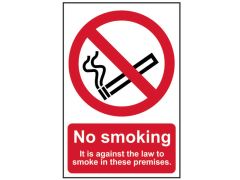 Scan No Smoking It Is Against The Law To Smoke In These Premises - PVC 200 x 300mm - SCA0567
