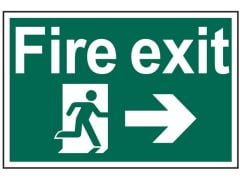 Scan Fire Exit Running Man Arrow Right - PVC 300 x 200mm - SCA1504