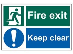 Scan Fire Exit Keep Clear - PVC 300 x 200mm - SCA1540