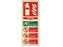 Scan Fire Extinguisher Composite Water - Photoluminescent 75 x 200mm - SCA1590