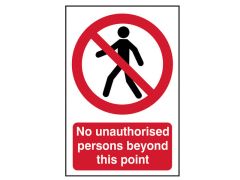 Scan No Unauthorised Persons Beyond This Point - PVC 400 x 600mm - SCA4053