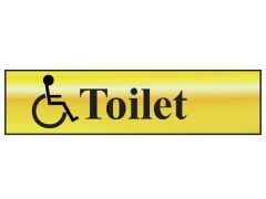 Scan Disabled Toilet - Polished Brass Effect 200 x 50mm - SCA6004