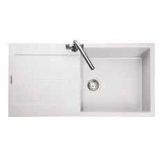 Rangemaster Scoria 1 Bowl Igneous Granite Kitchen Sink - Crystal White - SCO1051CW/