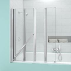 Merlyn SecureSeal 4 Fold Bath Screen 800 x 1500mm - MS4