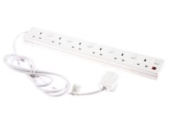 SMJ Extension Lead 240 Volt 6 Way 13A Switched Neon 2 Metre - SMJF6W2IS