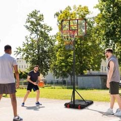 SPORTNOW Portable Basketball Hoop With Backboard - Black/Red - A61-041V00RD