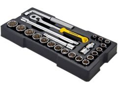 Stanley Tools 1/2in Drive 12 Point Metric Socket Module 23 Piece - STA174726