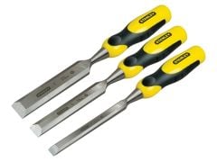 Stanley Tools DynaGrip Bevel Edge Chisel with Strike Cap Set of 3: 12, 18 & 25mm - STA216883