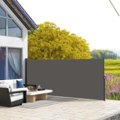 Outsunny Retractable Side Awning 400 x 180cm - Dark Grey - 840-258V01CG