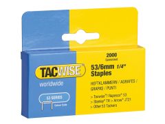 Tacwise 53 Light-Duty Staples 6mm (Type JT21, A) Pack 2000 - TAC0334