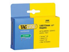 Tacwise 140 Heavy-Duty Staples 12mm (Type T50, G) Pack 2000 - TAC0348