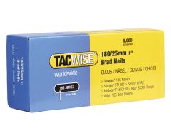 Tacwise 18 Gauge 25mm Brad Nails Pack of 5000 - TAC0396
