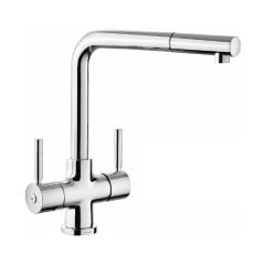 Rangemaster Aquadisc 5 Dual Lever Pull-Out Handle Kitchen Tap - Chrome - TAD5POCM/