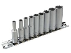 Teng M1407 Deep Socket Clip Rail Set of 10 Metric 1/4in Drive - TENM1407