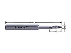 Trend 50/19 x 8mm HSSE Steel Helical Plunge Bit 5mm - TRE50198HSE