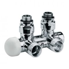 Ultraheat Twin Thermostatic Angle Valve with 15mm Tube Connectors - Stainless Steel - TWI850S