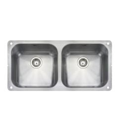 Rangemaster Atlantic Classic 2 Bowl Stainless Steel Kitchen Sink - QUB4040/