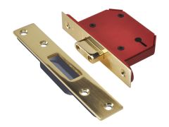 UNION StrongBOLT 2103S 3 Lever Mortice Deadlock Polished Brass 81mm 3in Visi - UNNY2103PB30