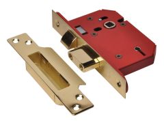 UNION StrongBOLT 2205S 5 Lever Mortice Sashlock Polished Brass 81mm 3in Visi - UNNY2205PB30