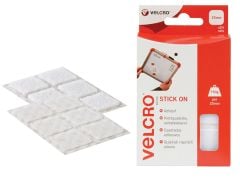 VELCRO Brand VELCRO Brand Stick On Squares 25mm White Pack of 24 - VEL60235