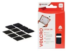 VELCRO Brand VELCRO Brand Stick On Squares 25mm Black Pack of 24 - VEL60236