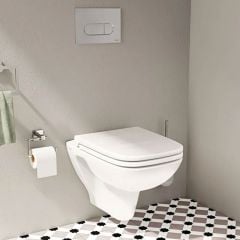 Vitra S20 360mm Wall Hung Toilet Pan - White - 5507L003-0101 Closed View