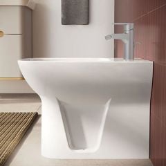 Vitra S20 Bidet 1 Tap Hole - White - 5509L003-0288 Lifestyle Side View