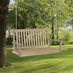 Outsunny 2 Seater Wooden Swing Chair - Natural - 84A-154ND