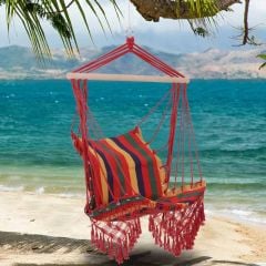 Outsunny Outdoor Hanging Hammock Cushioned Chair - Multicolour - 84A-109