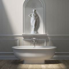 RAK Washington Freestanding Bath 1560 x 810mm - Matt White - WTBT15681500 Lifestyle