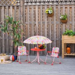 Outsunny Kids Folding Picnic Table and Chairs Set - Butterfly Pattern - 312-025PK
