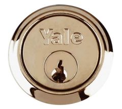 Yale Locks P1109 Replacement Rim Cylinder & 4 Keys Polished Brass Finish Visi - YAL4KP1109PB