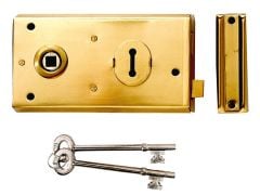 Yale Locks P401 Rim Lock Polished Brass Finish 138 x 76mm Visi - YALP401PB